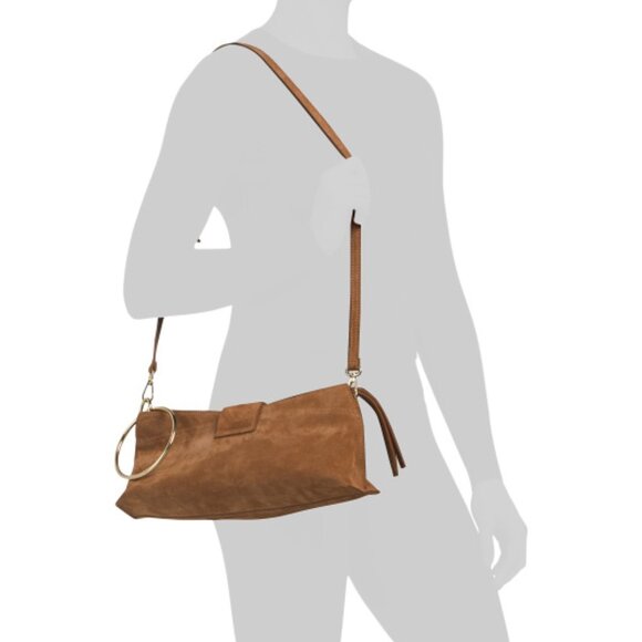 VIOLA CASTELLANI Made In Italy Suede East West Clutch